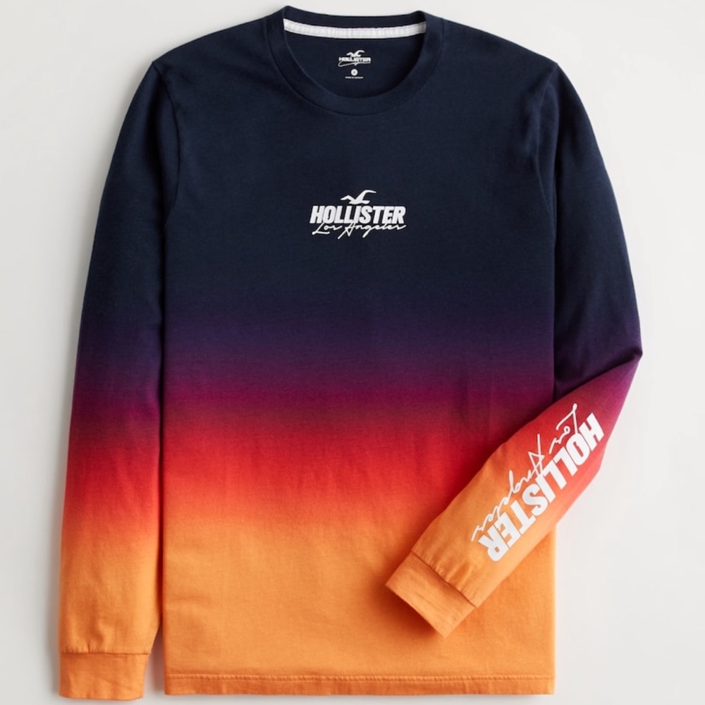 COPY - Long sleeve Hollister Print Logo Graphic Tee
